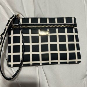 Kate Spade Black and White Geometric Clutch